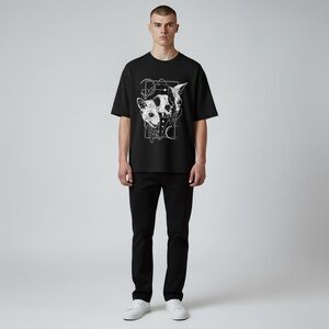 Hot Topic Black and White Graphic Tee